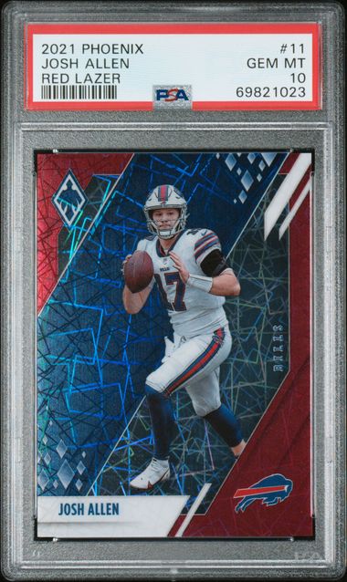 2021 Panini Phoenix - Josh Allen 11 - Red Lazer /285 - PSA 10