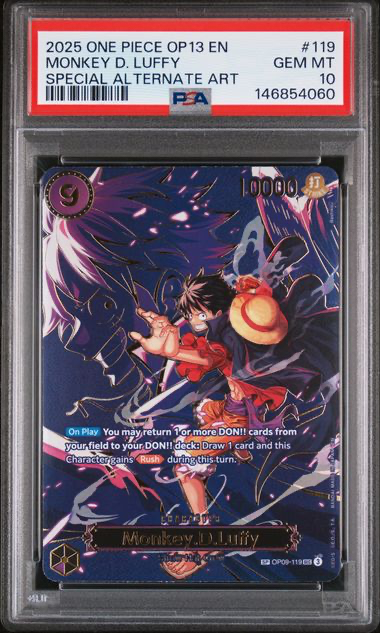 Monkey.D.Luffy - OP13 Carrying On His Will SP - 2025 One Piece  - PSA 10