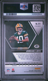 2020 Panini Mosaic - Jordan Love 211 - Reactive Gold - PSA 10