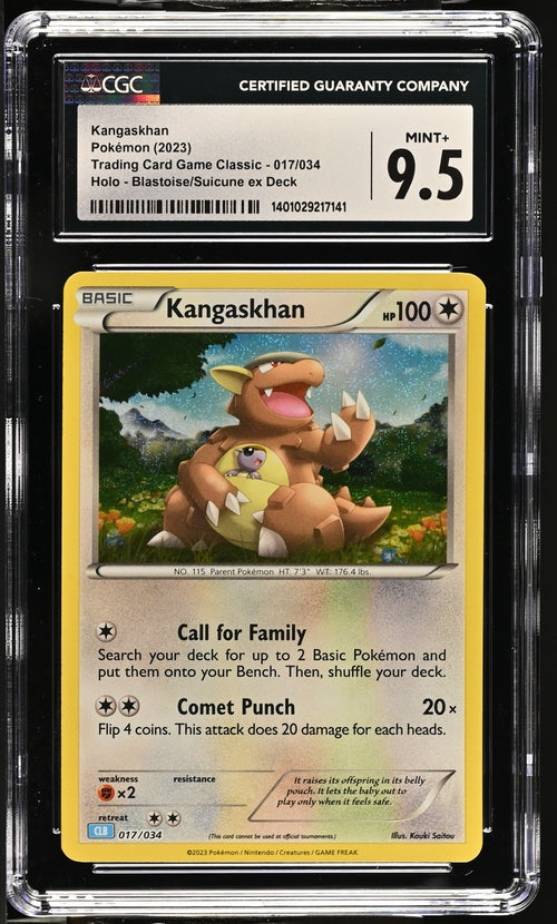 Kangaskhan 017/034 Trading Card Game Classic - CLV, CLC, CLB  Blastoise & Suicune ex Deck CLB - 2023 Pokemon - CGC 9.5