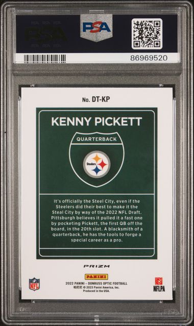 2022 Donruss Optic - Kenny Pickett DT-KP - Downtown - PSA 9