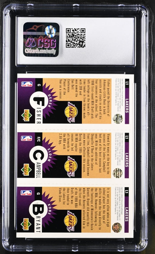 Copy of 1996-97 Upper Deck Collectors Choice - Bryant / Campbell / Fisher L1 - Mini Lakers Team Set - CGC CSG 10