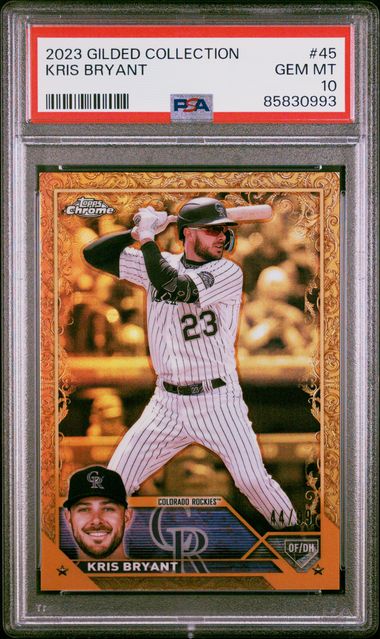 2023 Topps Gilded - Kris Bryant 45 - Gold Etch /99 - PSA 10