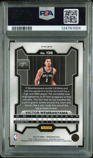 2023 Panini Prizm - Victor Wembanyama 136 - Orange Ice - PSA 10