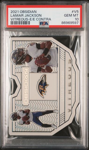 2021 Panini Obsidian - Lamar Jackson V-5 - Vitreous Contra - PSA 10