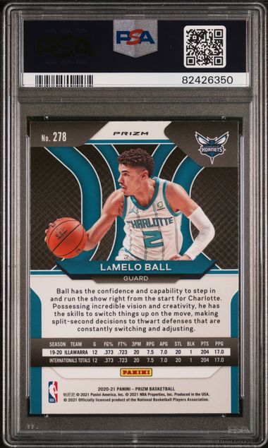 2020 Panini Prizm - Lamelo Ball 278 - Orange Ice - PSA 10