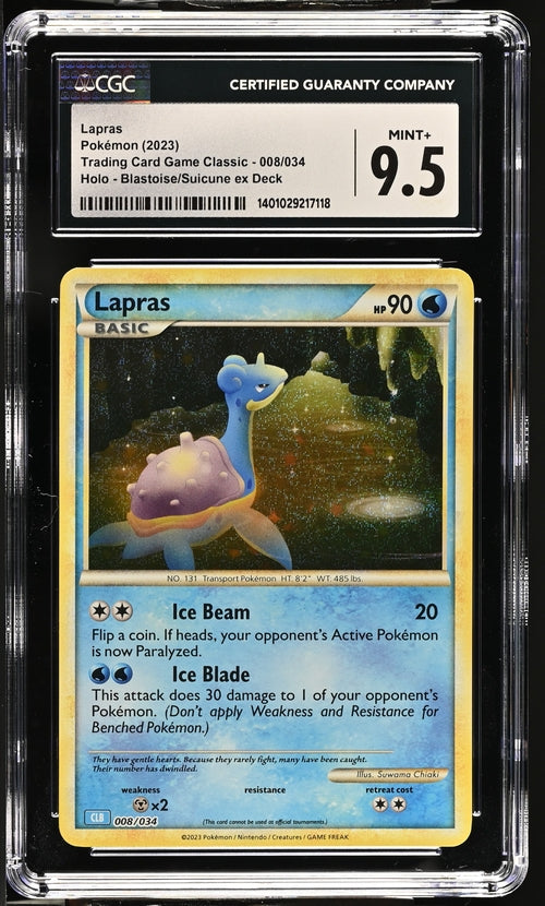 Lapras 008/034 Trading Card Game Classic - CLV, CLC, CLB  Blastoise & Suicune ex Deck CLB - 2023 Pokemon - CGC 9.5