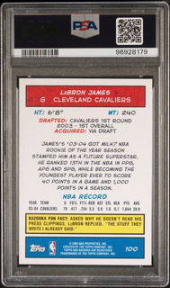 2004 Topps Bazooka Basketball - Lebron James 100- PSA 10