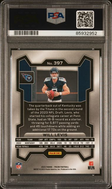 2023 Panini Prizm Football - Will Levis - #397 - Rookie - PSA 9