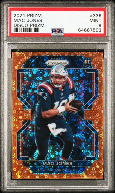 2021 Panini Prizm - Mac Jones 336 - Orange Disco - PSA 9