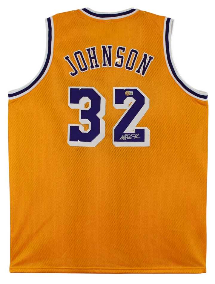 Magic Johnson Signed Autographed Custom Jersey (Beckett)
