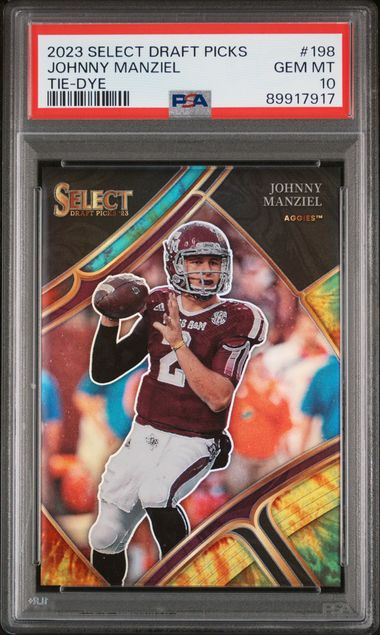 2023 Panini Select Draft Picks - Johnny Manziel 198 - Tie Dye /25 - PSA 10