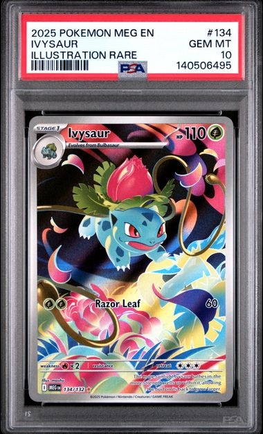 Ivysaur Illustration Rare - 134/132 - Mega Evolution - 2025 Pokemon - PSA 10