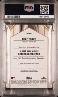 2022 Topps Luminaries Baseball - Mike Trout HRK-MTR - Home Run Kings Auto /15 - PSA 9