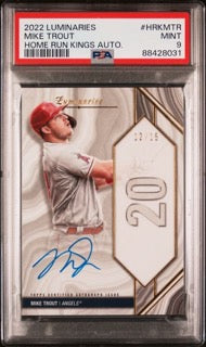 2022 Topps Luminaries Baseball - Mike Trout HRK-MTR - Home Run Kings Auto /15 - PSA 9