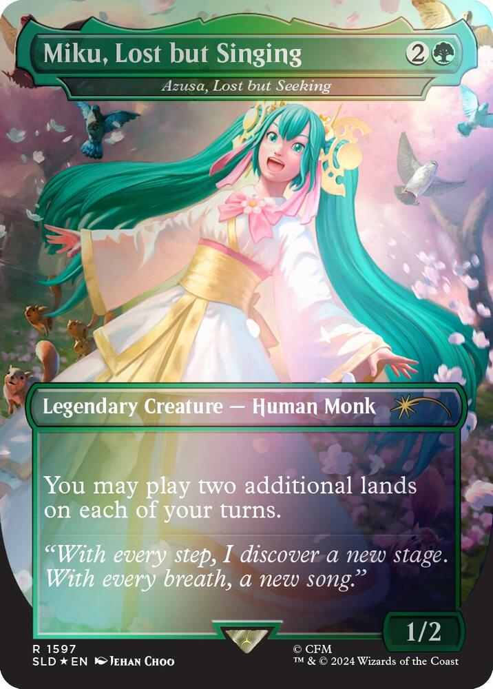Miku, Lost but Singing - Azusa, Lost but Seeking (Rainbow Foil) - Secret Lair Drop Series (SLD)