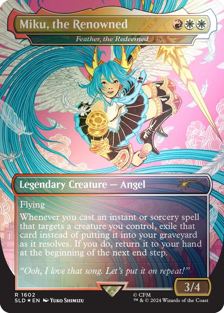 Miku, the Renowned - Feather, the Redeemed (Rainbow Foil) - Secret Lair Drop Series (SLD)