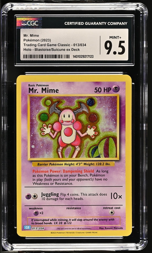 Mr. Mime 013/034 Trading Card Game Classic - CLV, CLC, CLB  Blastoise & Suicune ex Deck CLB - 2023 Pokemon - CGC 9.5