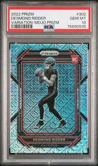 2022 Panini Prizm - Desmond Ridder 302 - Variation Mojo Prizm /25 - PSA 10