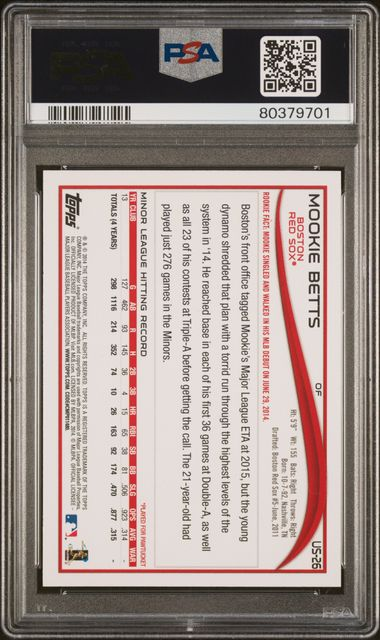 2014 Topps Update Series Baseball - Mookie Betts (Batting) #US26 - PSA 6