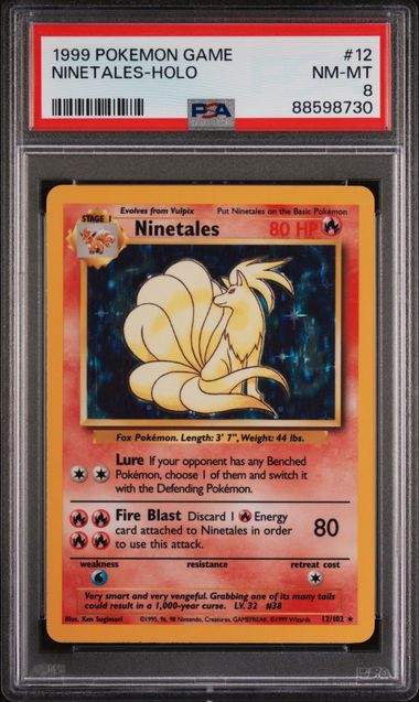 Ninetales 12/102 Base Set - 1999 Pokemon - PSA  8