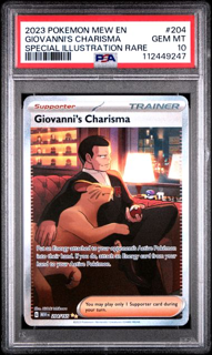 Giovanni's Charisma 204/165 Special Illustration Rare Mew 151 - 2023 Pokemon - PSA 10