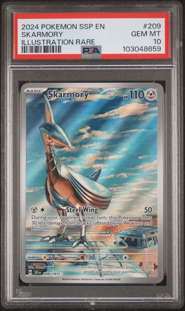 Skarmory 209/191 Illustration Rare Surging Sparks - 2024 Pokemon - PSA 10