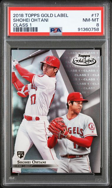 2018 Topps Gold Label - Shohei Ohtani 17 - Class 1 - PSA 8