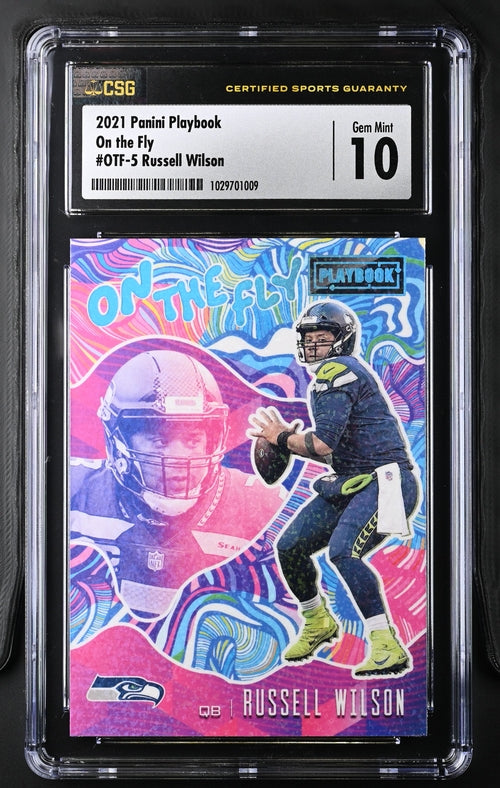 2021 Panini Playbook - Russell Wilson OTF-5 - On the Fly - CSG CGC 10