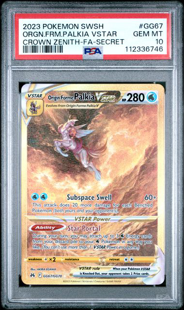 Origin Forme Palkia VSTAR (Secret) - GG67/GG70 - Crown Zenith: Galarian Gallery - 2023 Pokemon - PSA 10