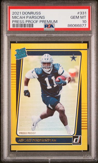 2021 Panini Donruss - Micah Parsons 331 - Press Proof Premium - PSA 10