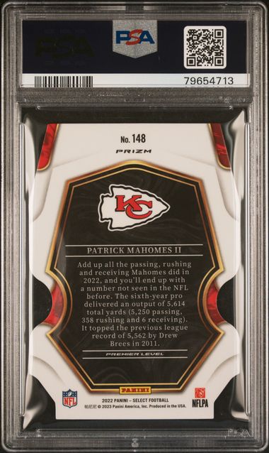 2022 Panini Select - Patrick Mahomes II 148 - Die Cut Silver - PSA 10