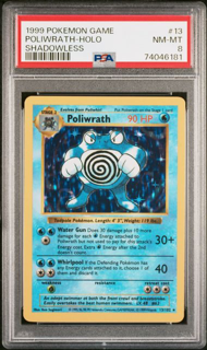 Poliwrath 13/102 Base Set Shadowless - 1999 Pokemon - PSA 8