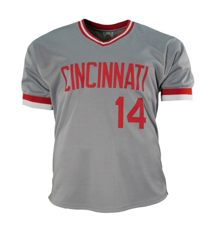 Pete Rose Autographed Signed Cincinnati  Stats Pro Edition Baseball Jersey (JSA)