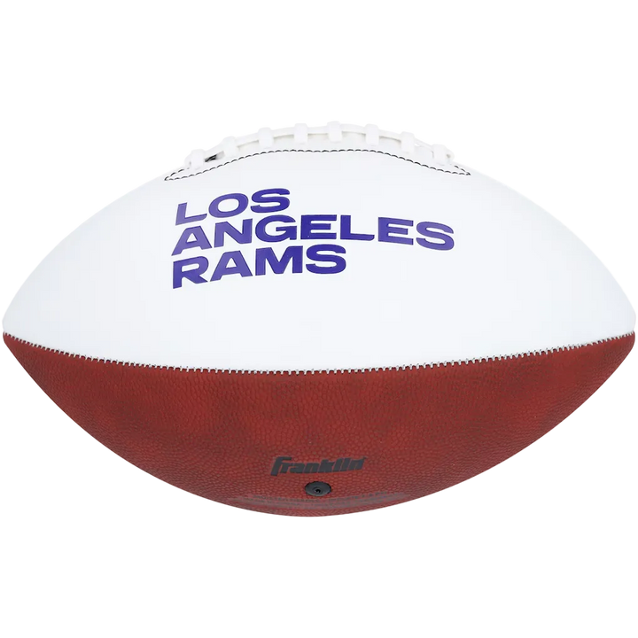 Puka Nacua Autographed Rams NFL Authentic Logo Football (Beckett) With Acrylic Case