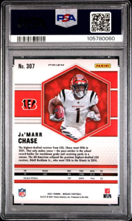 2021 Mosaic Football - Ja'Marr Chase 307 - Reactive Orange - PSA 10