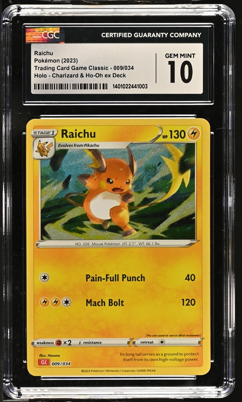 Raichu 009/034 Trading Card Game Classic - CLV, CLC, CLB  Charizard & Ho-Oh ex Deck - CLC - 2023 Pokemon - CGC 10