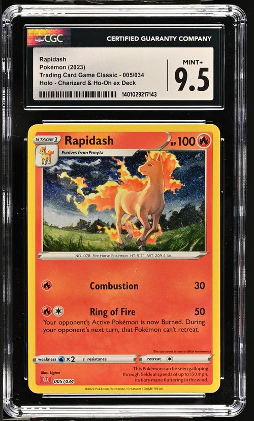 Rapidash 005/034 Trading Card Game Classic - CLV, CLC, CLB  Charizard & Ho-Oh ex Deck - CLC - 2023 Pokemon - CGC 9.5