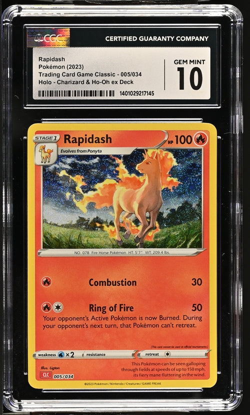 Rapidash 005/034 Trading Card Game Classic - CLV, CLC, CLB  Charizard & Ho-Oh ex Deck - CLC - 2023 Pokemon - CGC 10