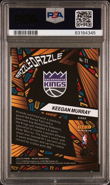 2022 Panini Mosaic - Keegan Murray 11 - Razzle Dazzle - PSA 10