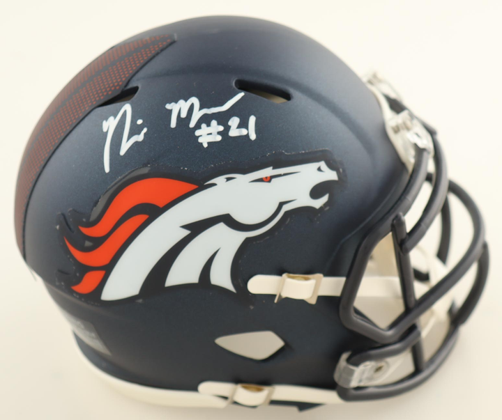 Riley Moss Autographed Signed Speed Mini Helmet - (Beckett)