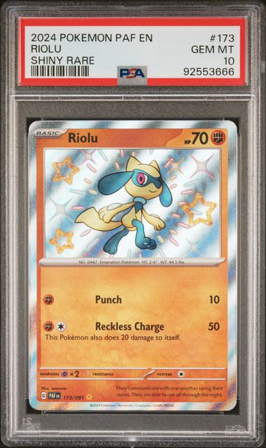 Riolu 173/091  Paldean Fates  - 2024 Pokemon - PSA 10