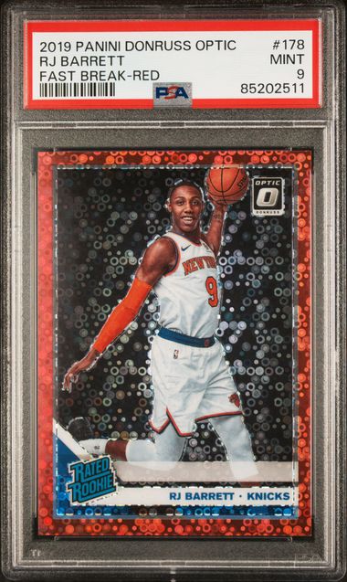 2019 Panini Donruss Optic - RJ Barrett 178 - Fast Break Red - PSA 9