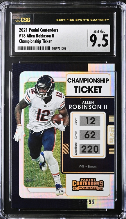 2021 Panini Contenders - Allen Robinson 18 - Championship Ticket /99 - CSG CGC 9.5