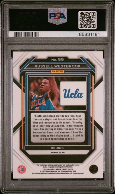 2023 Panini Prizm Draft Picks -Russell Westbrook 55 - Venom - PSA 9