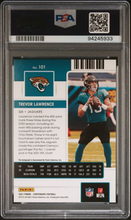 2021 Panini Contenders - Trevor Lawrence 101 - Autograph Red Zone - PSA 9
