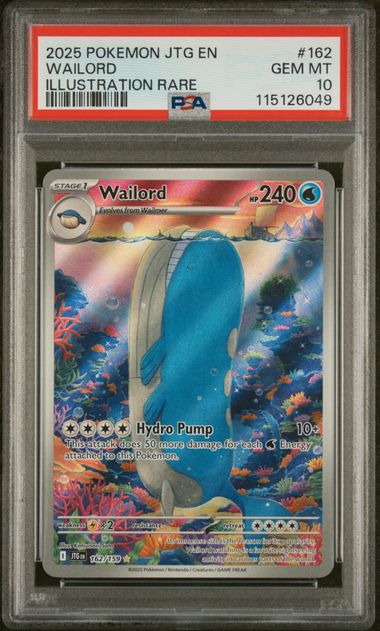 Wailord 162/159 Illustration Rare Journey Together - 2025 Pokemon - PSA 10