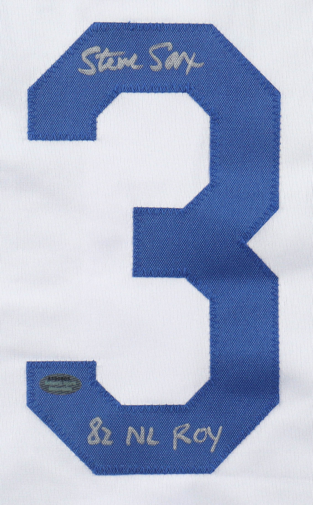 Steve Sax Autographed Signed Los Angeles Dodgers  Baseball Jersey (Schwartz)