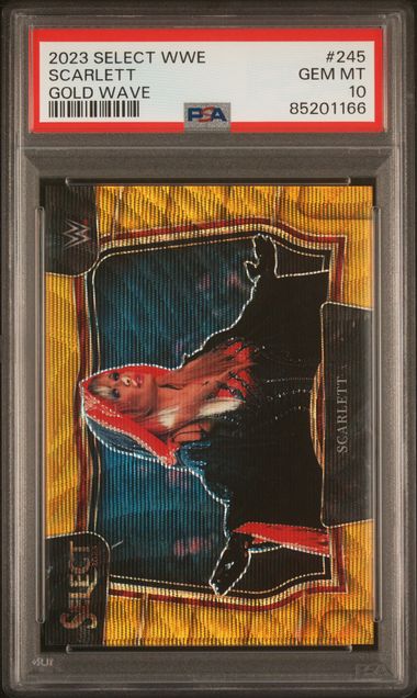 2023 Panini Select WWE - Scarlett 245 - Gold Wave /10 - PSA 10