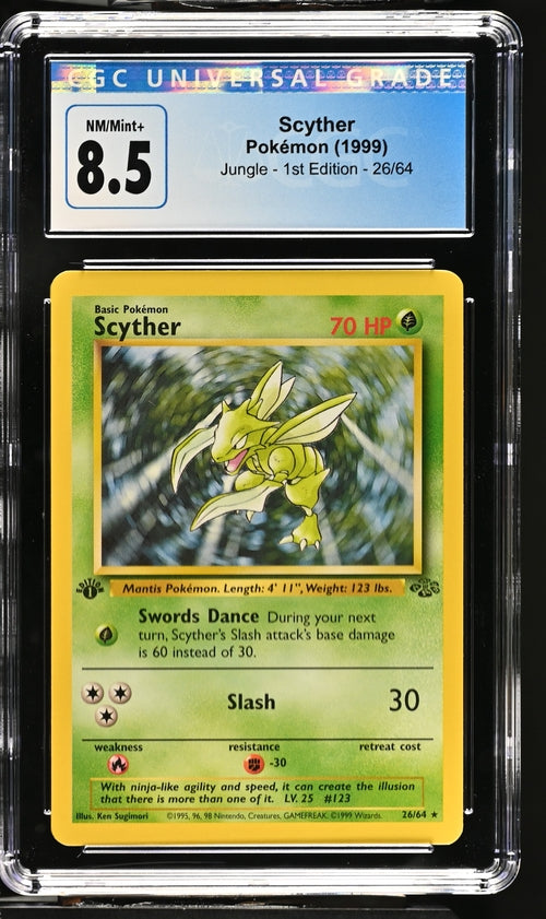 Scyther 26/64 Jungle 1st Edition - 1999 Pokemon - CGC 8.5